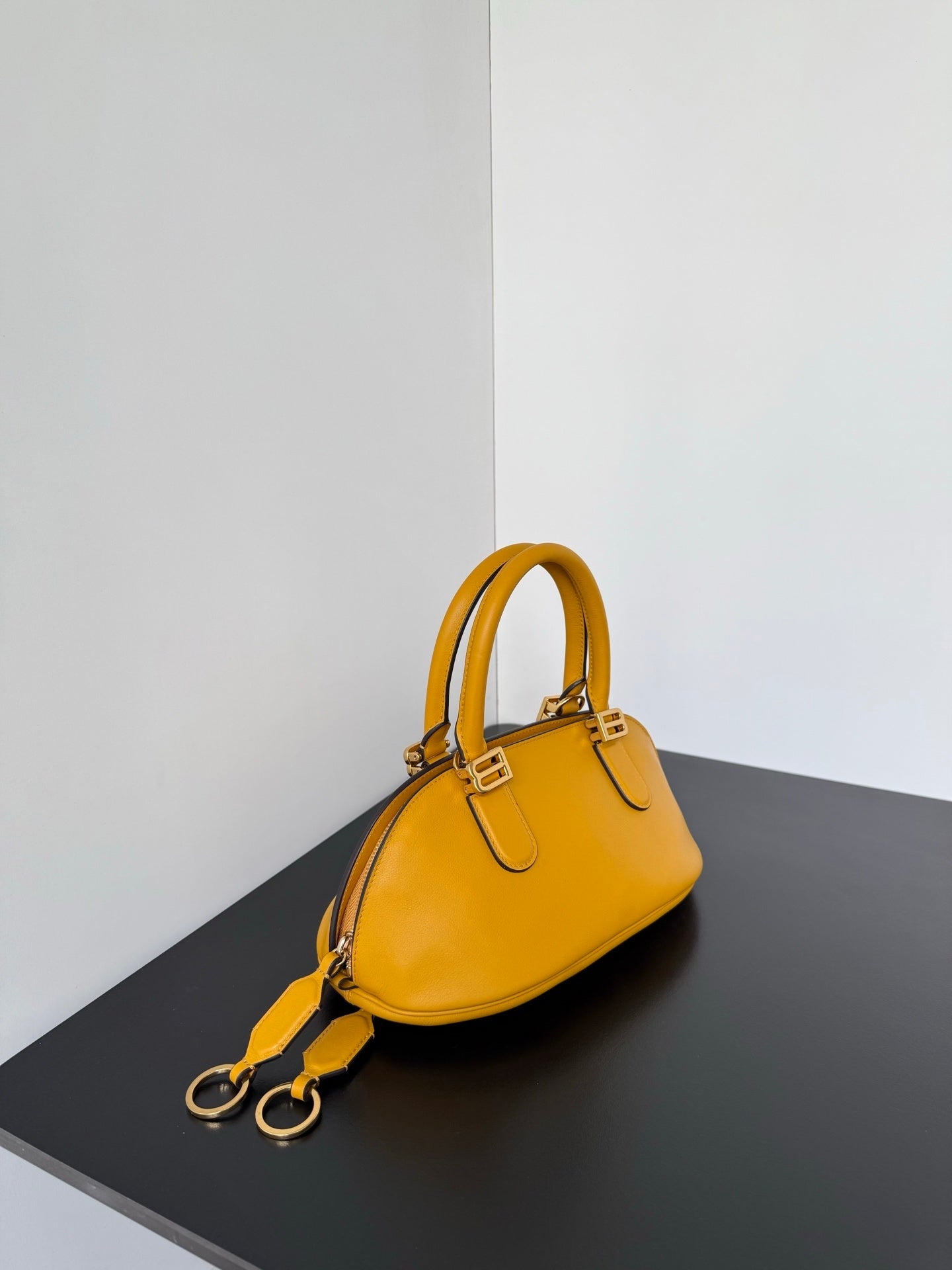 Balenciaga Bolero Mini Bowling Bag Curry