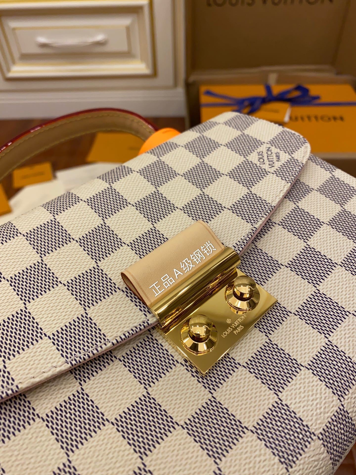 Louis Vuitton Croisette Handbag in Damier Azur Canvas