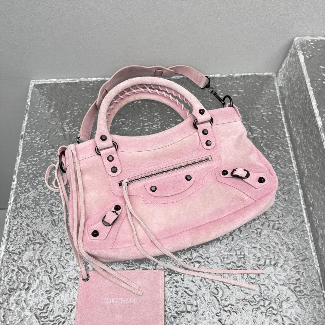 Balenciaga Le City First Pink Suede Bag