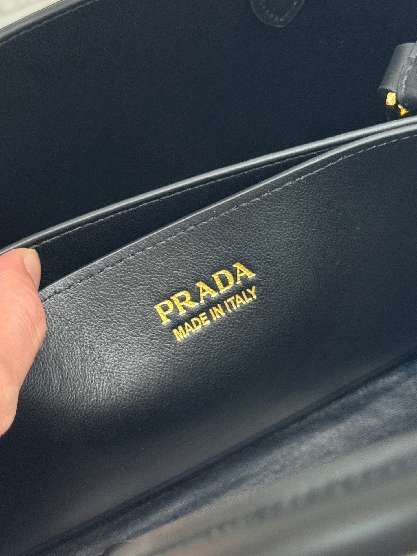 Prada Buckle Small Grainy Leather Handbag