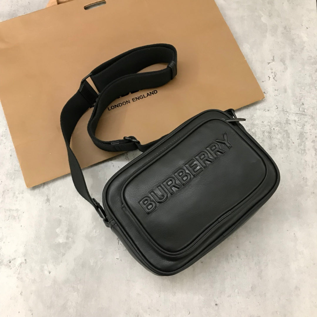 Burberry Paddy Italian-Tanned Calf Leather Crossbody Bag with Debossed Logo