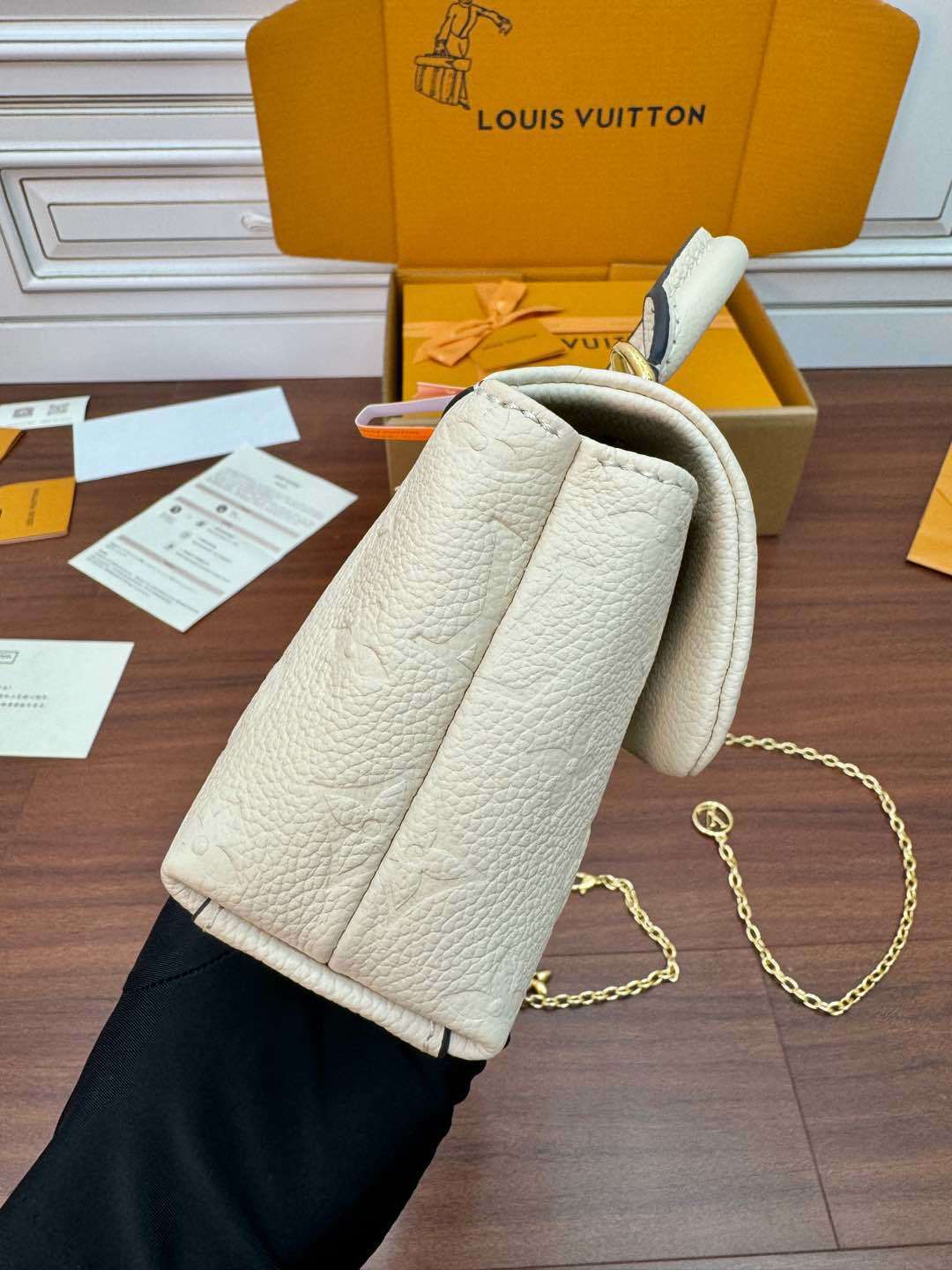 Louis Vuitton Nano Madeleine Bag in Crème Monogram Empreinte Leather