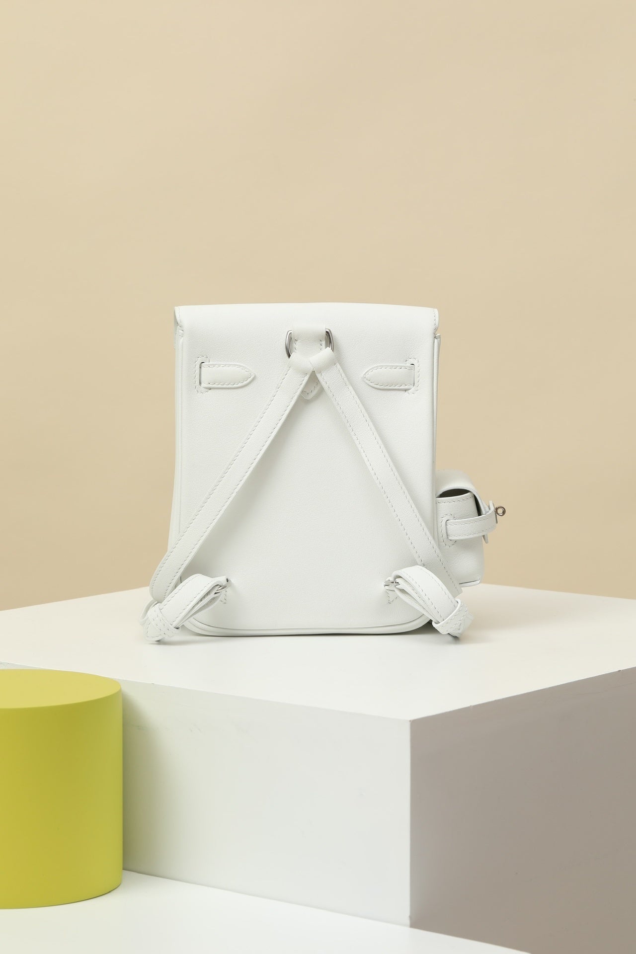 Hermès Kelly Jump White Swift Leather Backpack