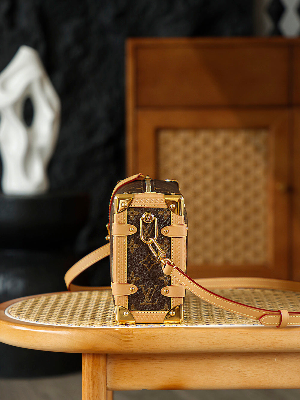 Louis Vuitton Side Trunk MM Monogram Canvas Handbag