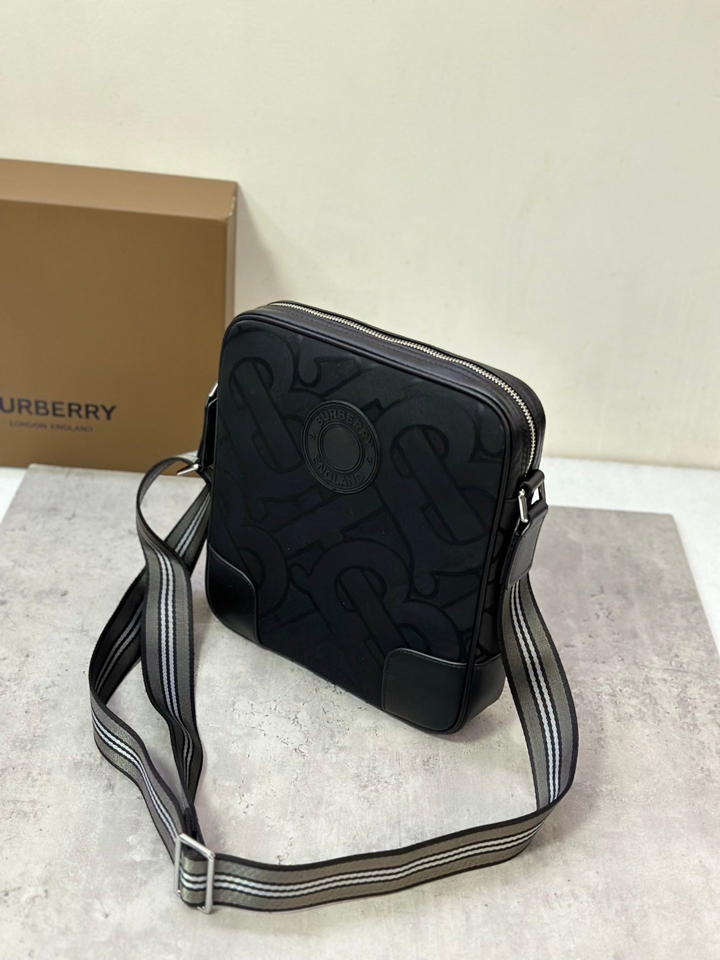Burberry Paddy Monogram Jacquard Crossbody Bag with TB Monogram
