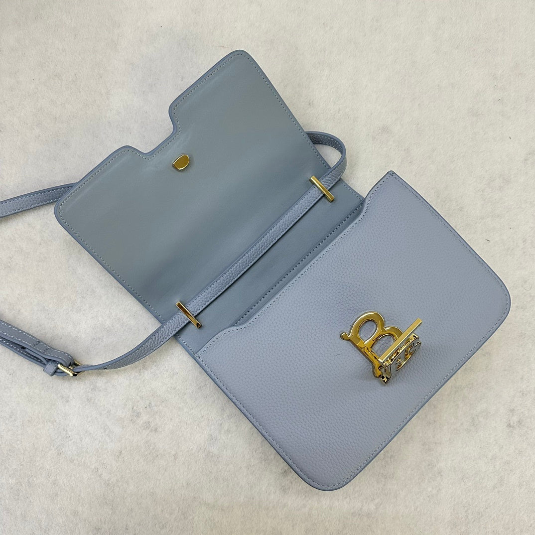 Burberry Small TB Leather Bag in Pale Blue with Thomas Burberry Monogram Clasp