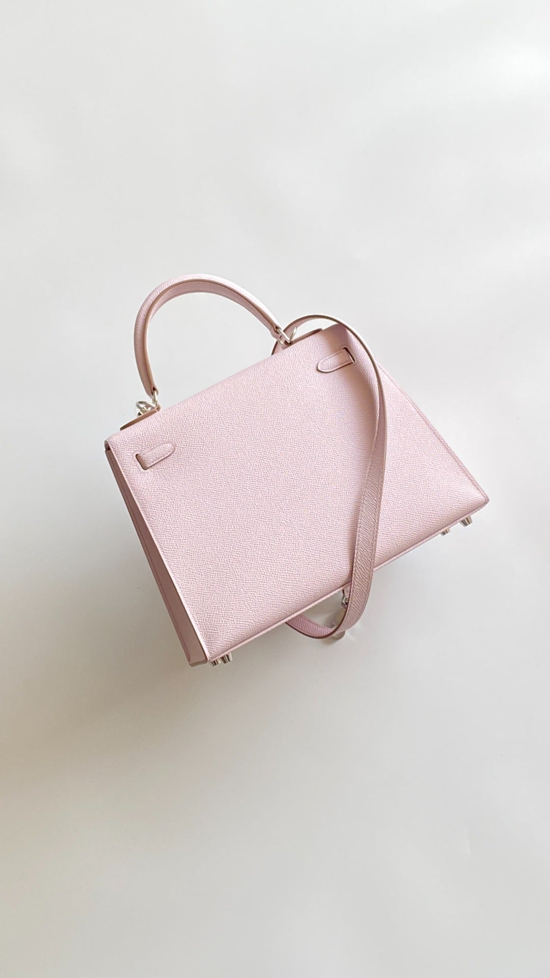 Hermès Kelly 25 Sellier Mauve Pale Epsom