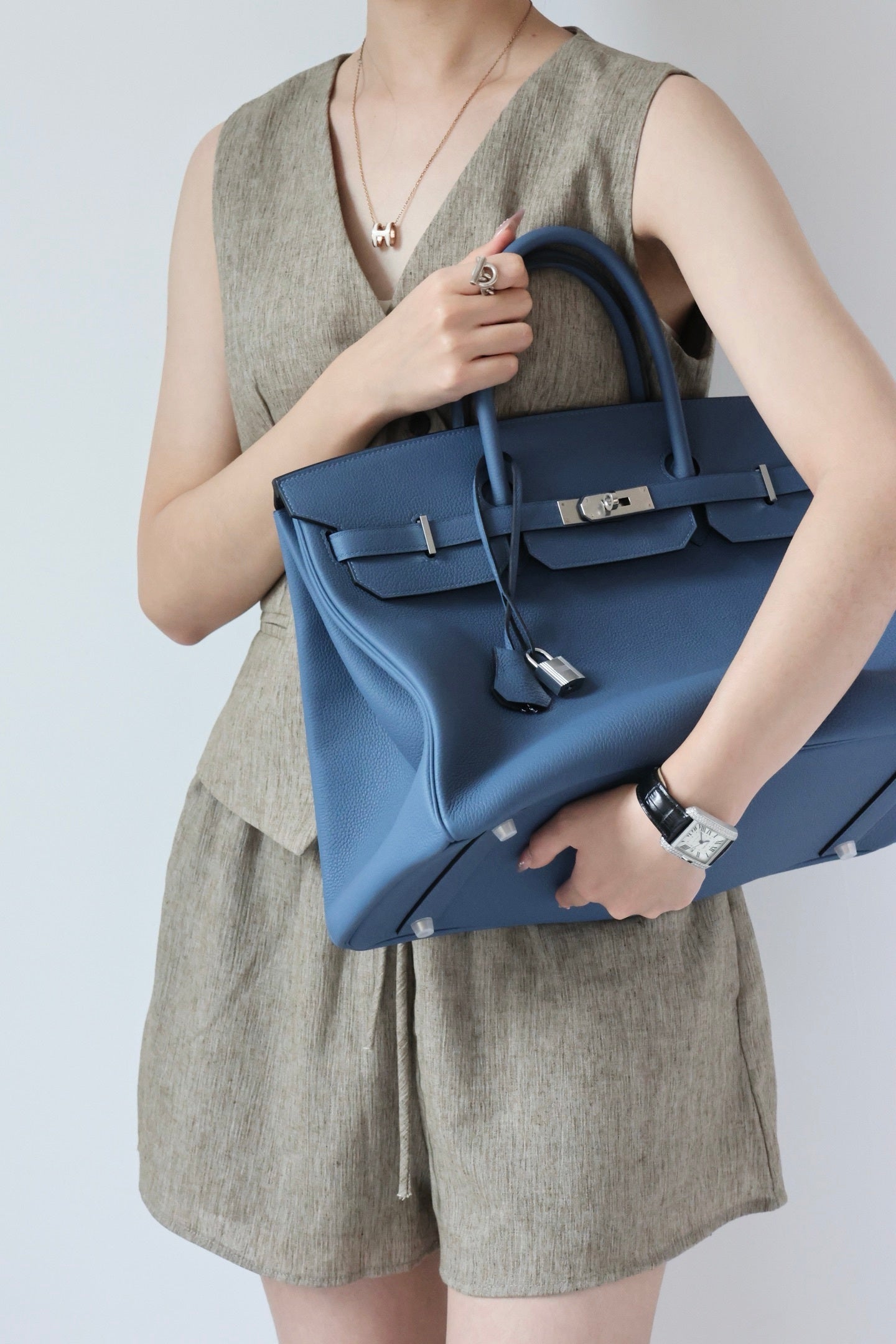 Hermès Birkin 35 Silver Hardware Luxury Bag