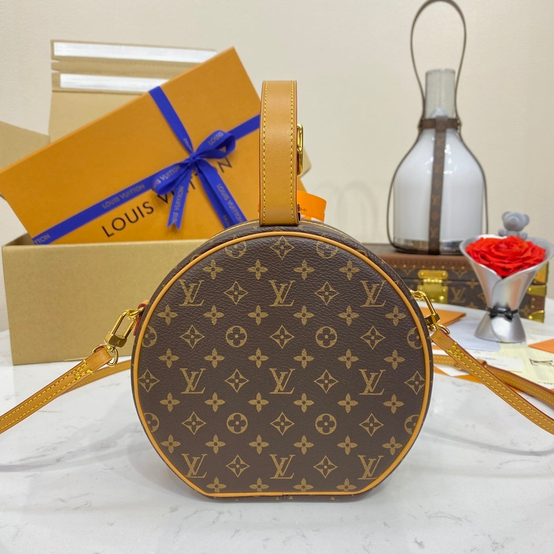 Louis Vuitton Petite Boite Chapeau Bag – Monogram Canvas with Cowhide Leather & Gold Hardware