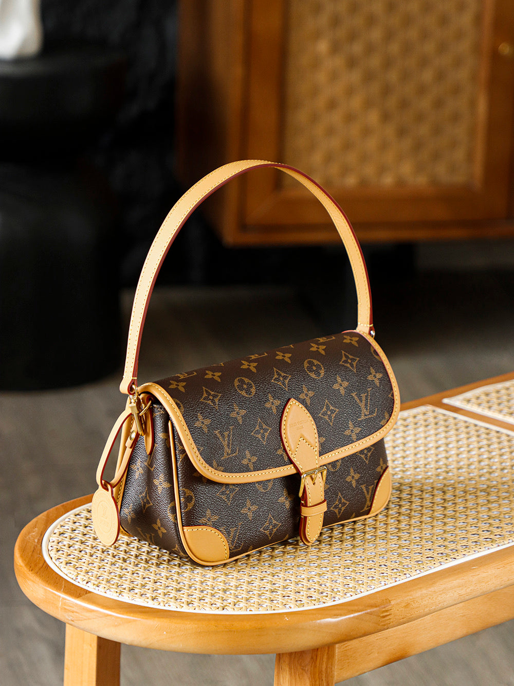 Louis Vuitton Diane Bag Monogram Canvas with Cowhide Leather Trim