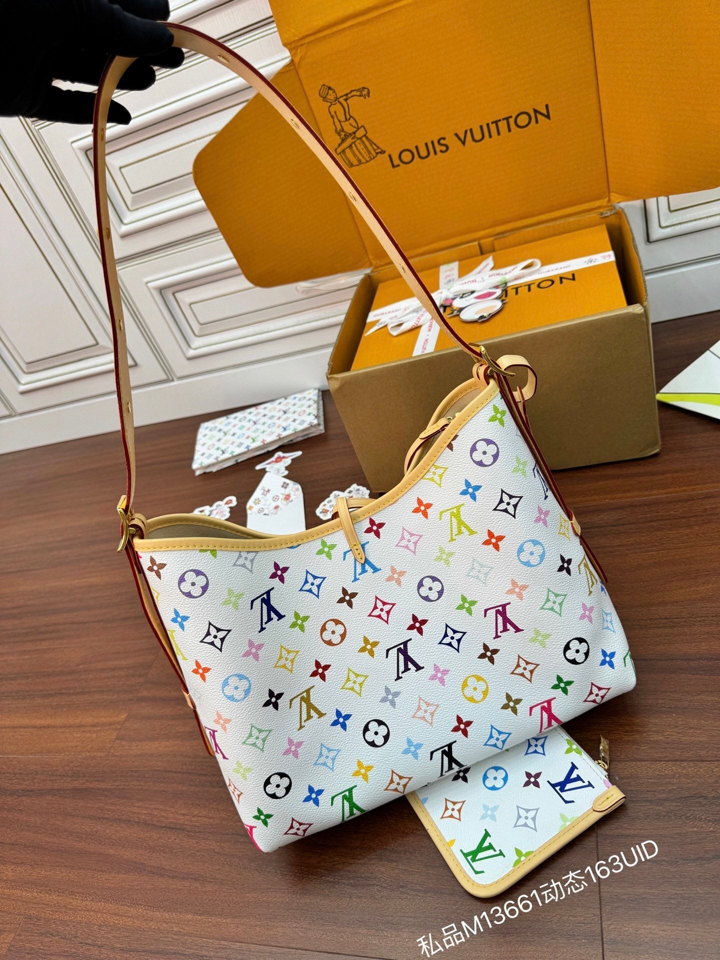Louis Vuitton x Takashi Murakami CarryAll PM – White Monogram Canvas