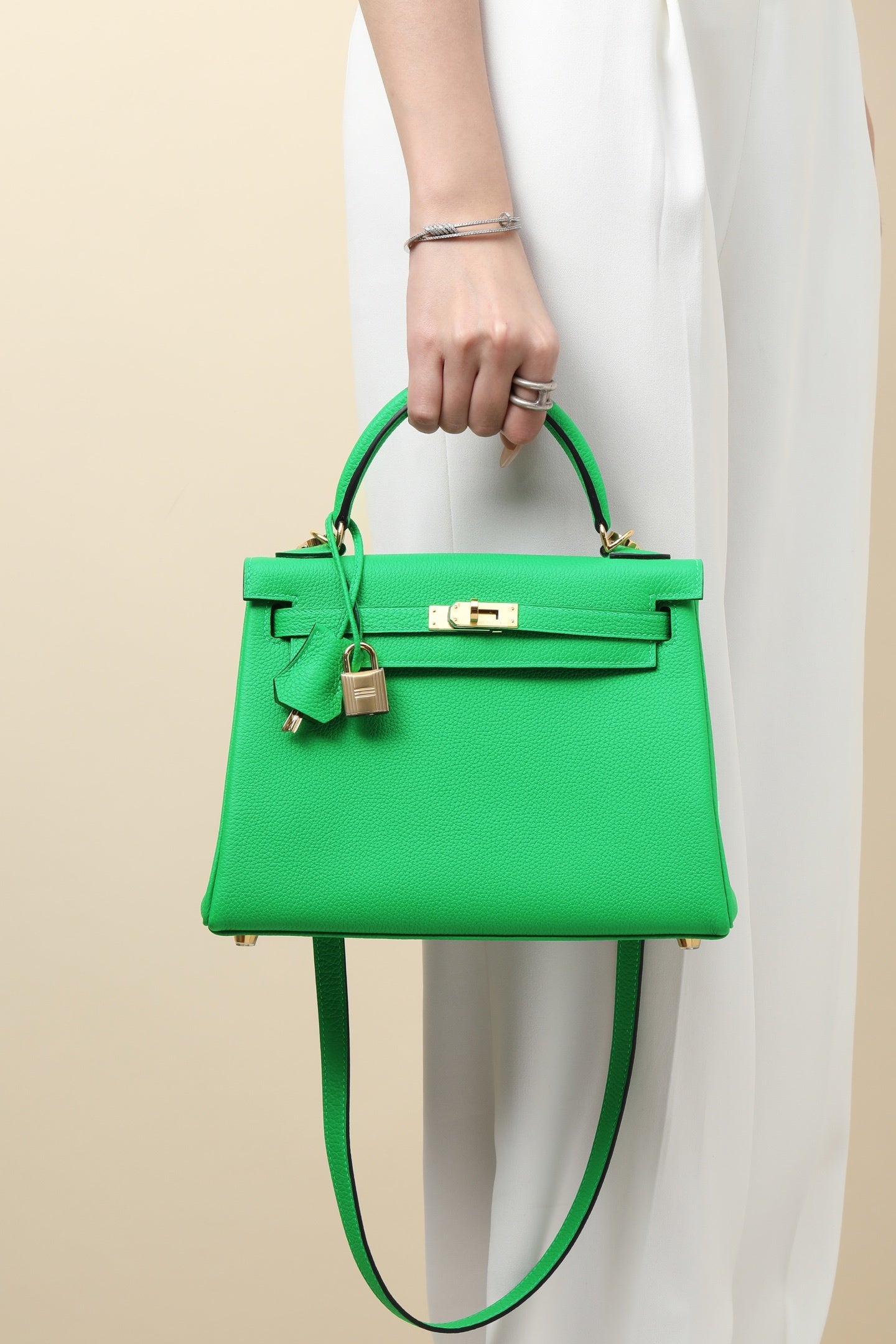 Hermès Kelly Bambou Green Togo Gold Hardware