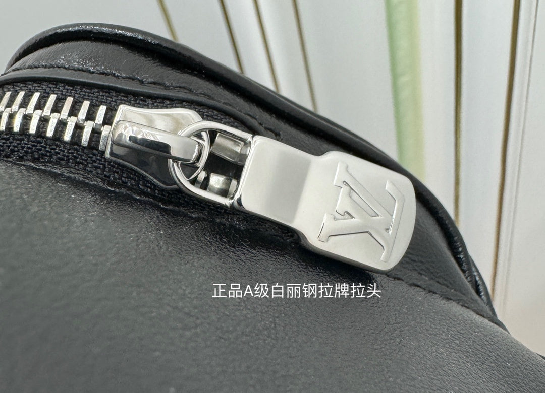 Louis Vuitton Montsouris Vibe PM Backpack in Black Lambskin Leather