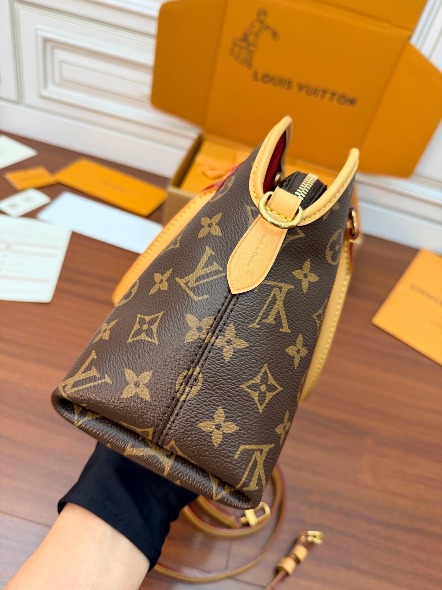 Louis Vuitton Monogram Ever More PM Handbag with Cowhide Leather Trim