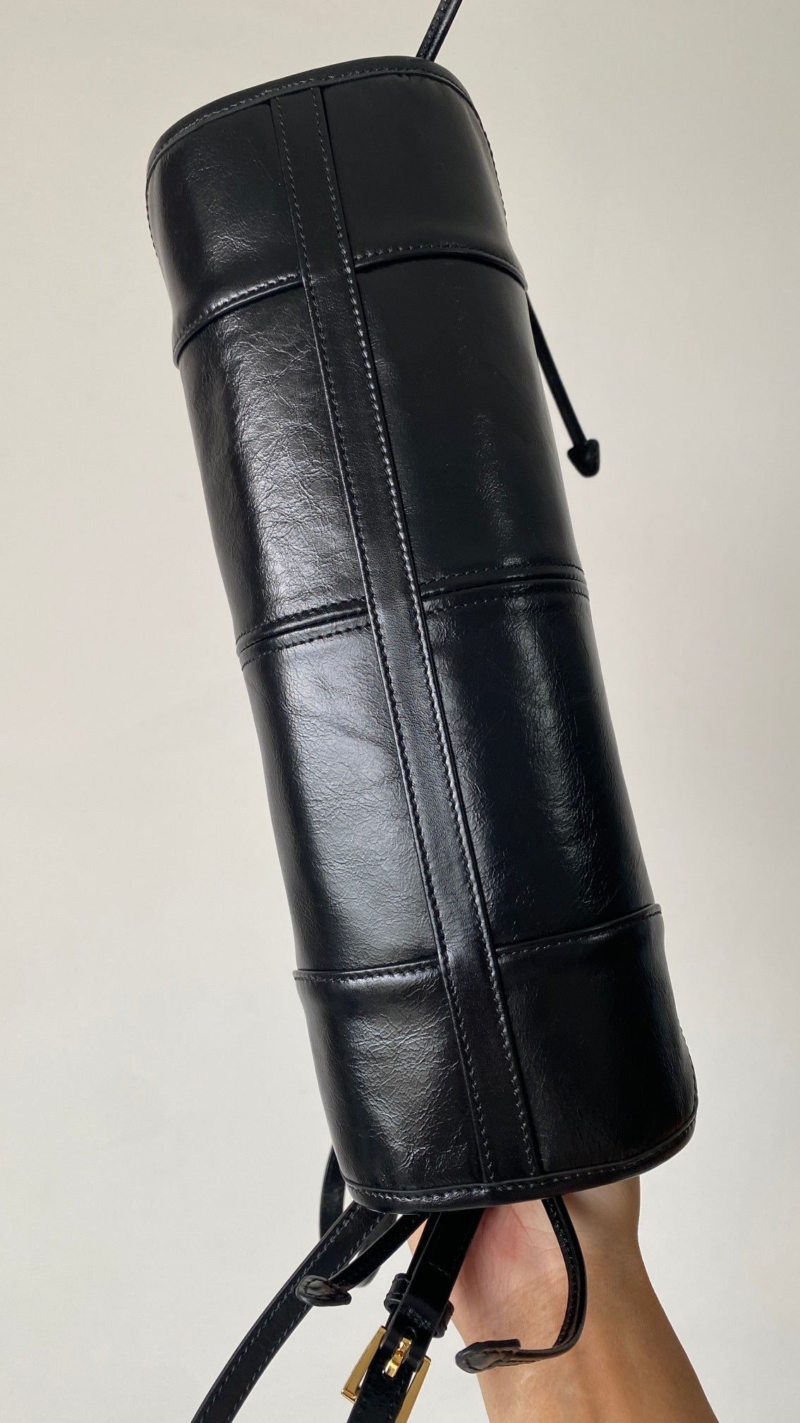 Prada Bonnie Medium Black Leather Top-Handle Bag