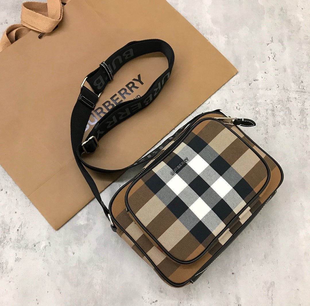 Burberry Paddy Compact Crossbody Bag in Dark Birch Brown Check
