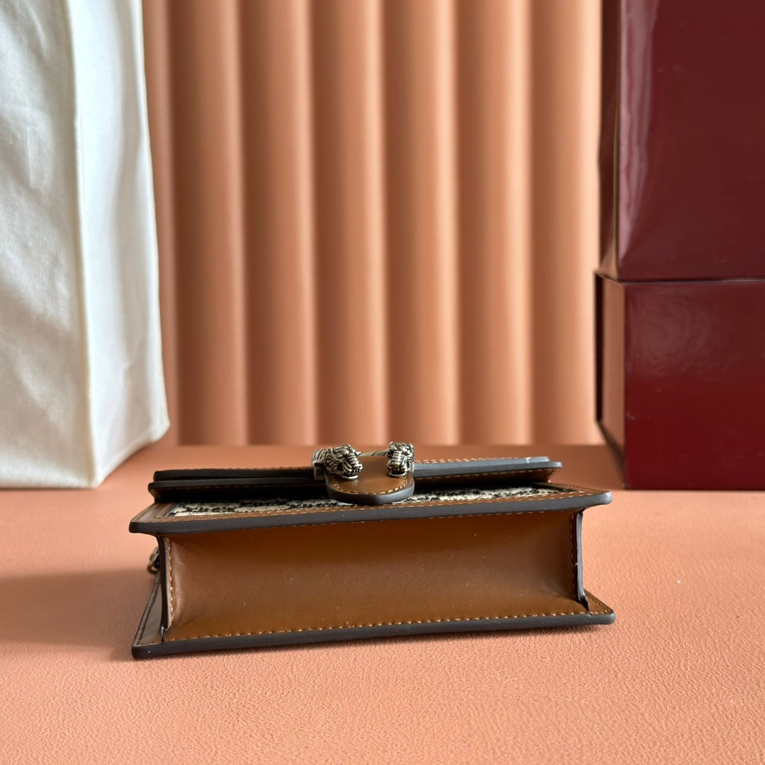 Gucci Dionysus Super Mini GG Supreme Canvas Bag with Tiger Head Closure