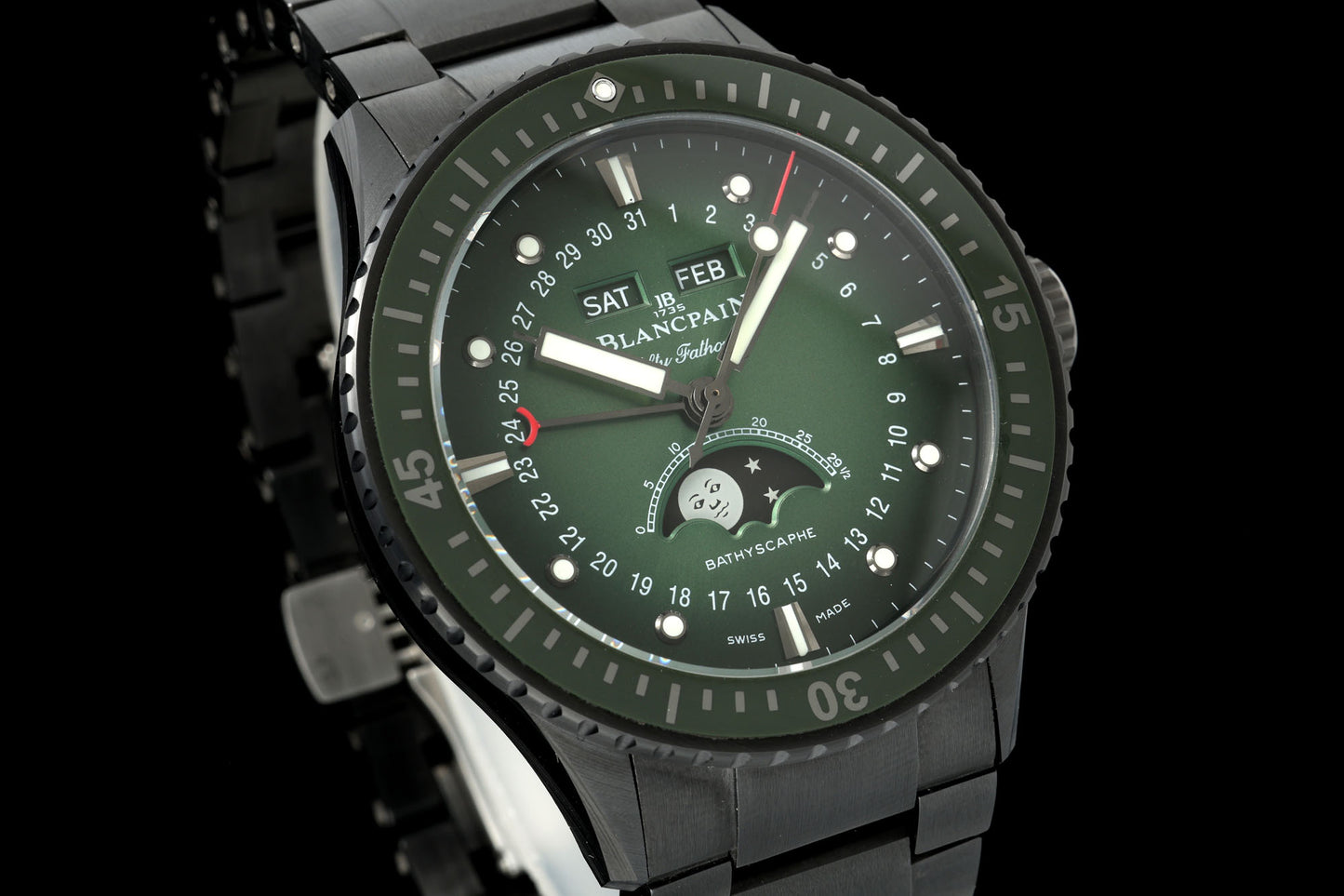 Blancpain Fifty Fathoms Bathyscaphe Moonphase Green Dial