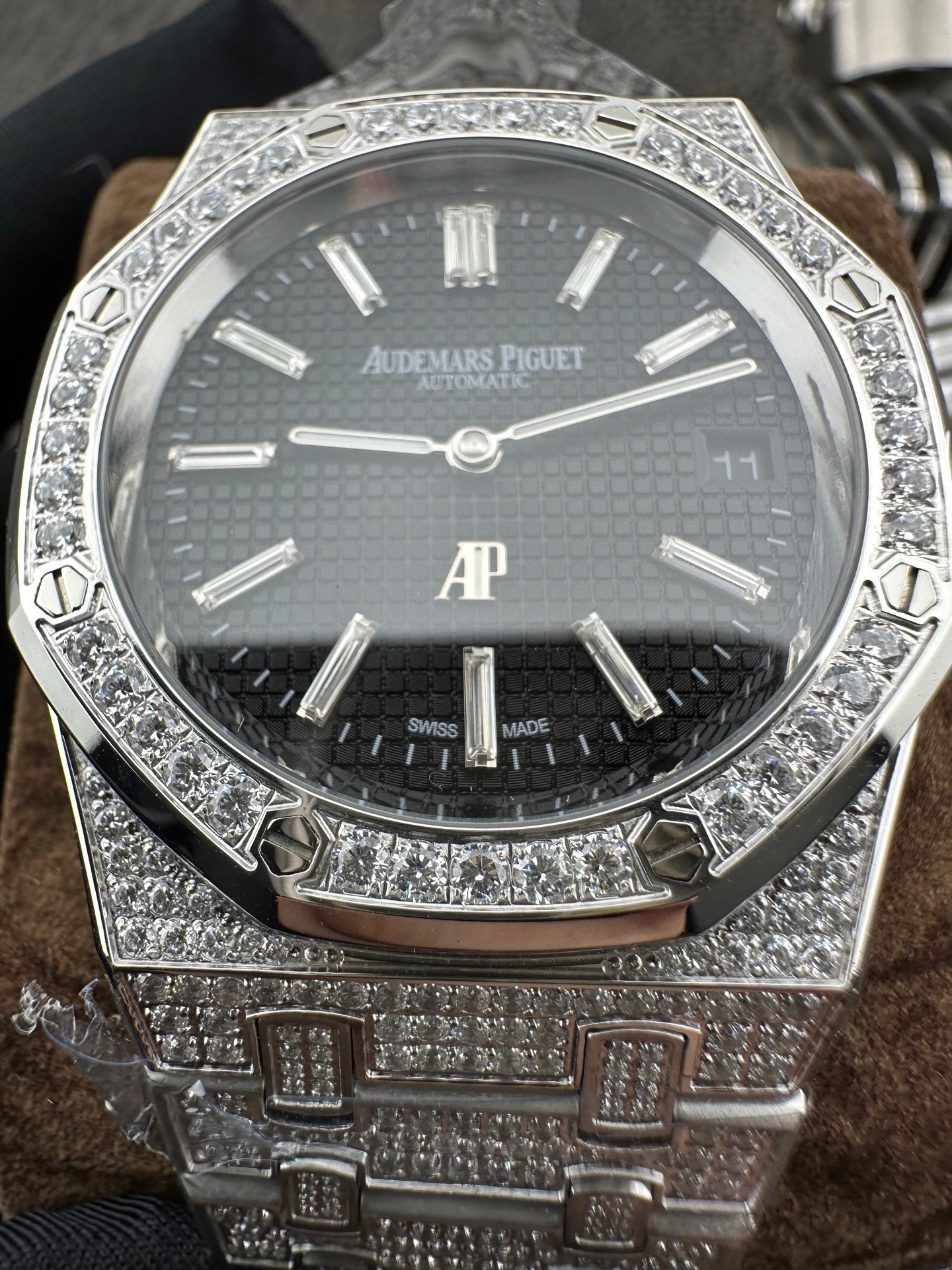 Audemars Piguet Royal Oak Diamond-Set Stainless Steel Watch