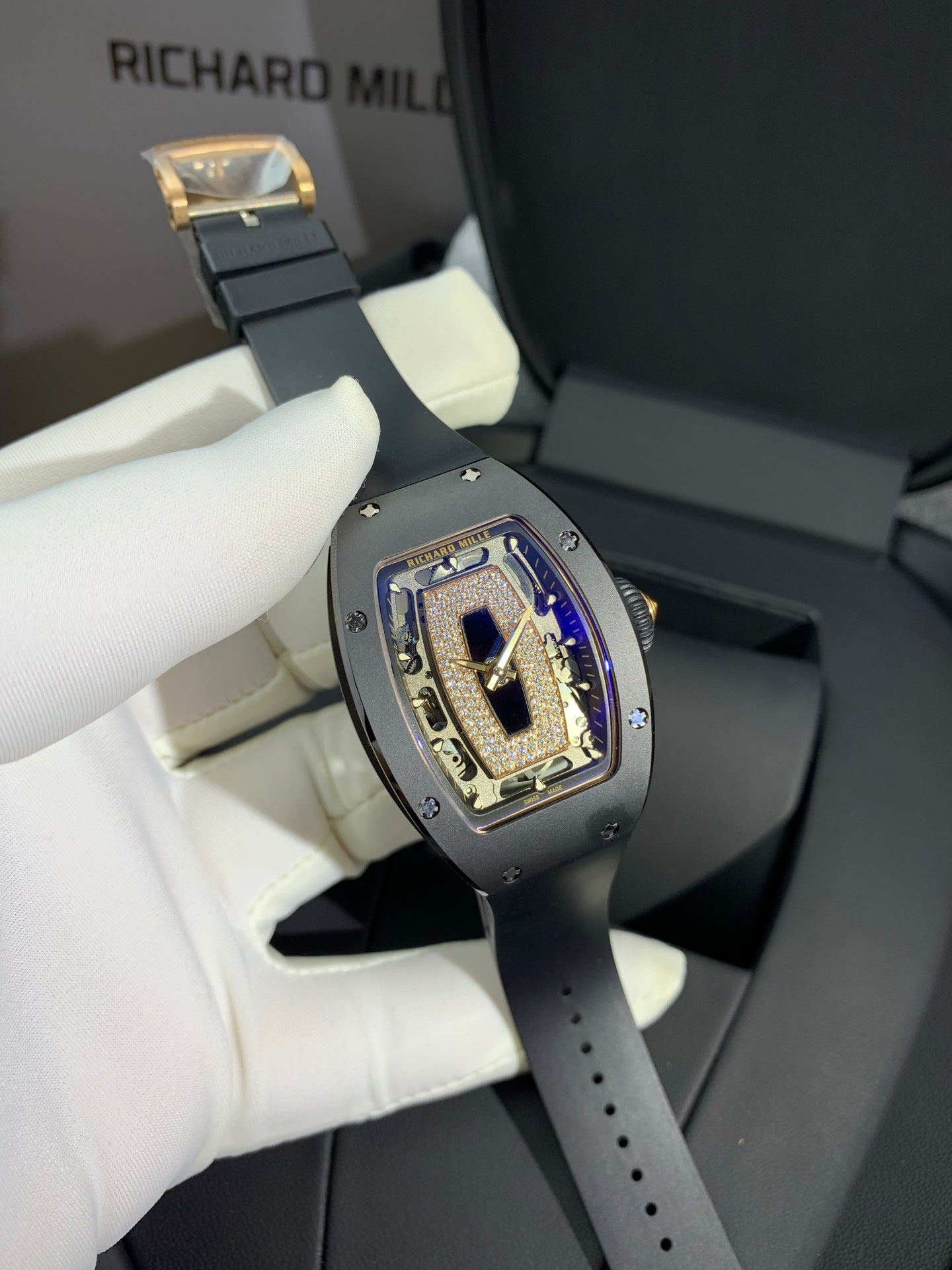 Richard Mille RM 07-01 Black Ceramic Automatic Diamond Watch