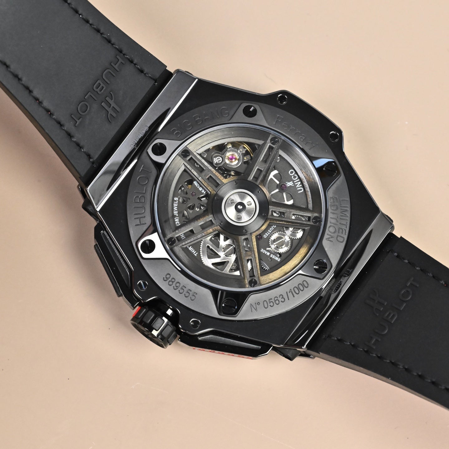 Hublot Big Bang Unico Ferrari Black Ceramic Skeleton Dial Watch
