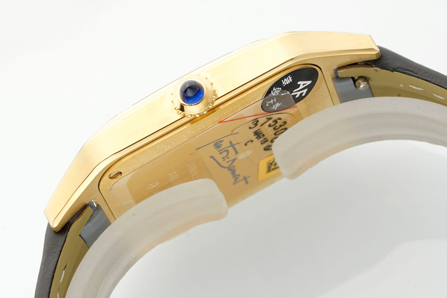 Limited Edition Cartier Santos-Dumont Large Model – Platinum Case, Sunburst Lacquered Dial, Alligator Strap