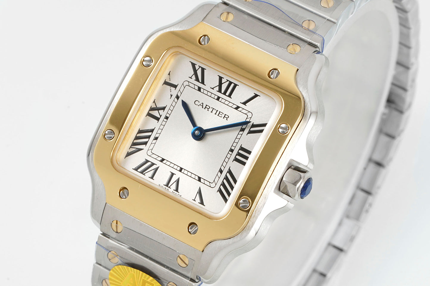 Santos de Cartier Two-Tone Watch – Steel Case with Yellow Gold Bezel & Bracelet