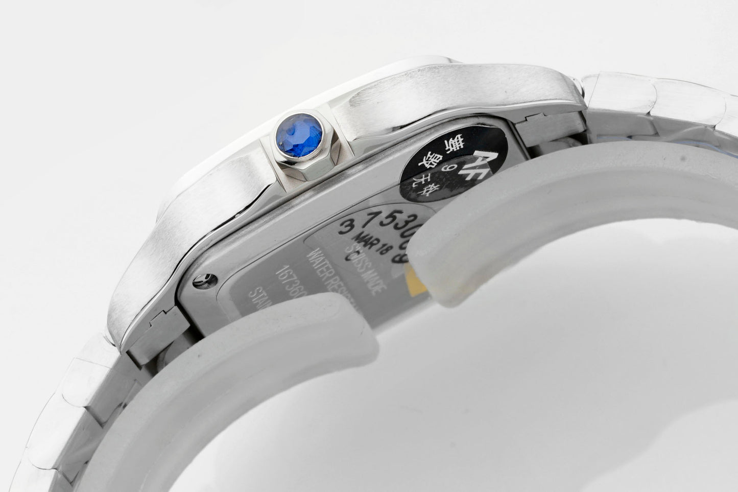 Cartier Santos de Cartier WSSA0082 – Stainless Steel Watch with Silver Dial & Blue Hands