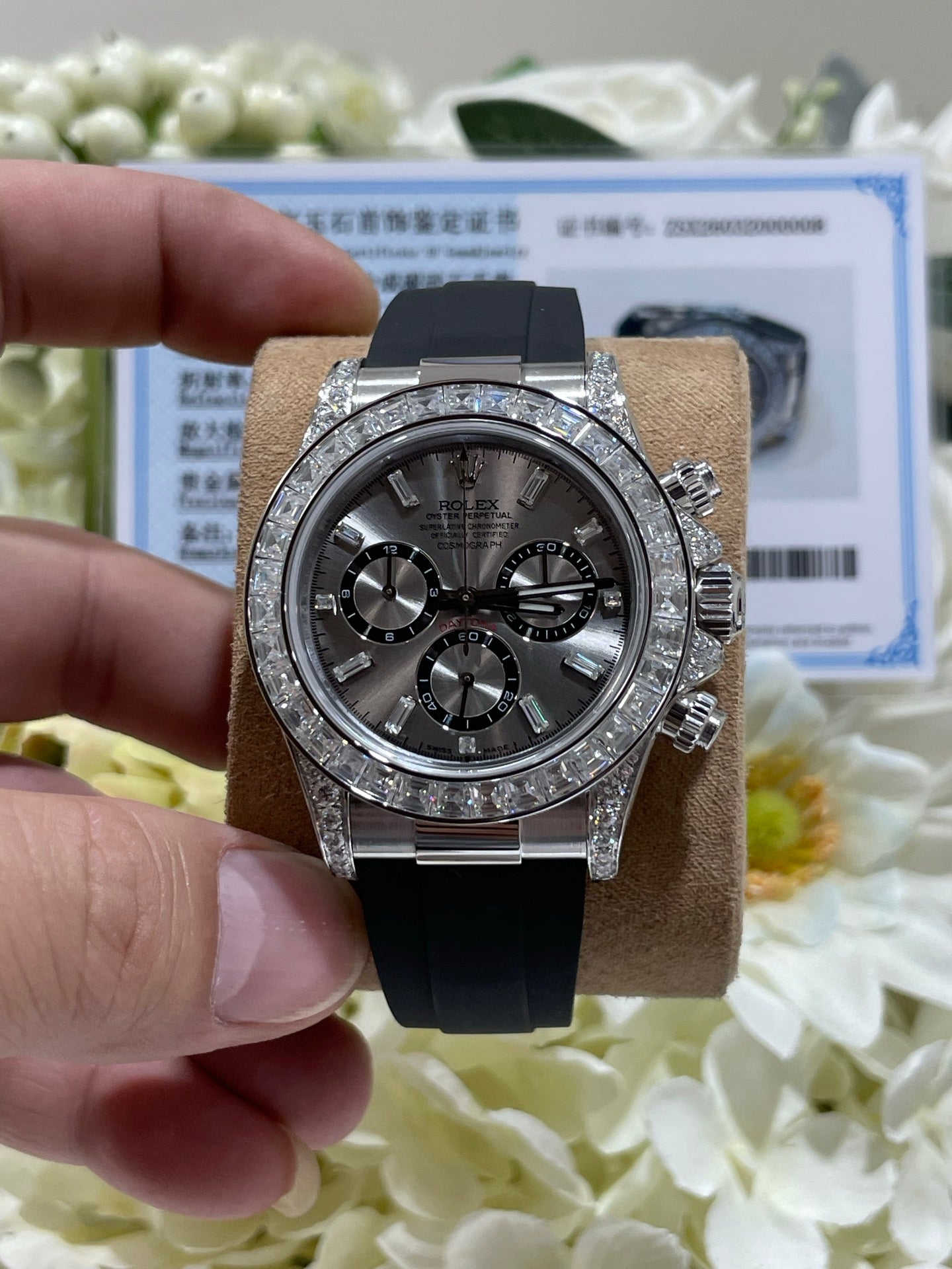 Rolex Daytona 126539TBR White Gold Diamond Bezel