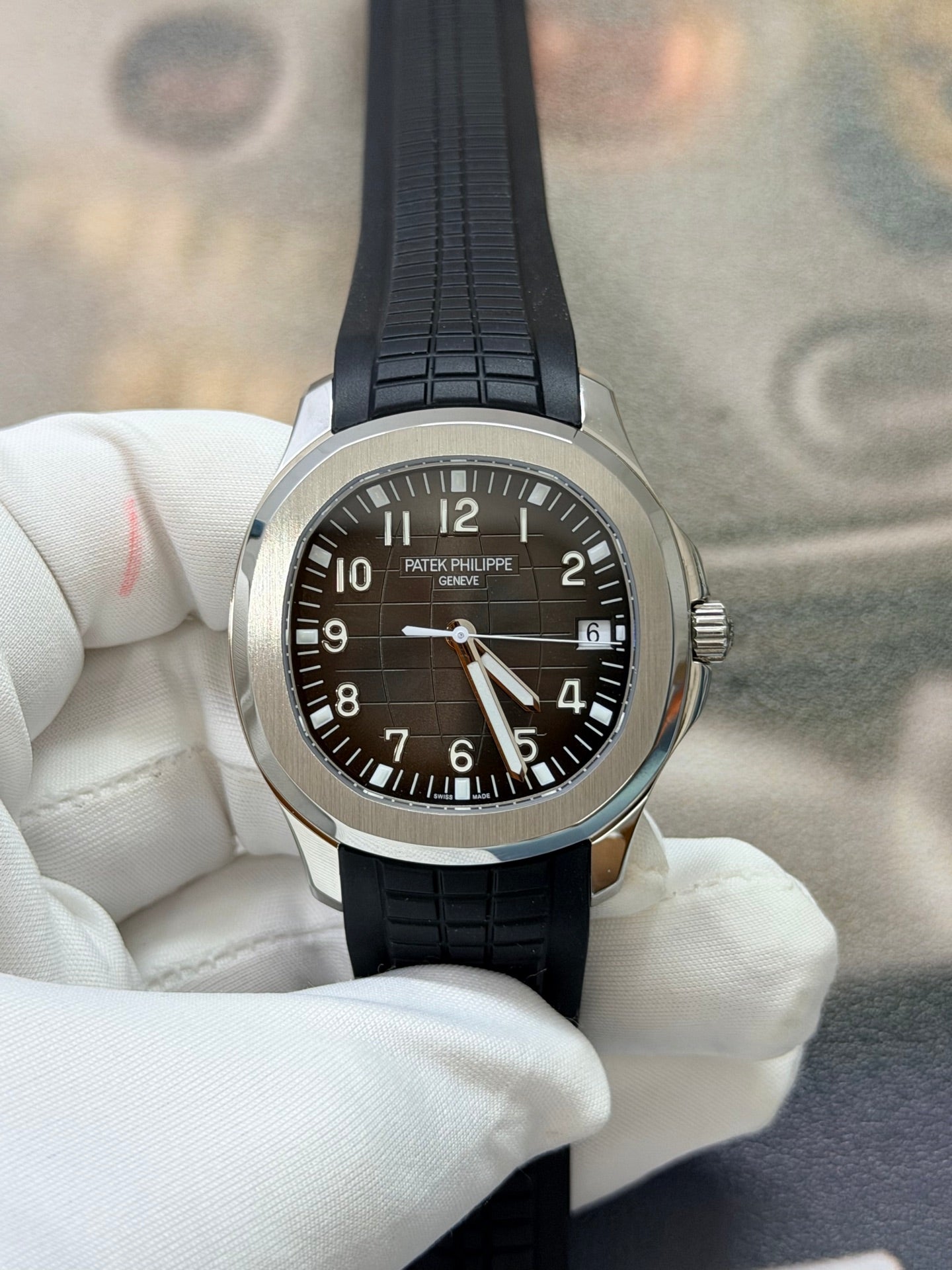 Patek Philippe Aquanaut Brown Embossed Dial with Matching Rubber Strap