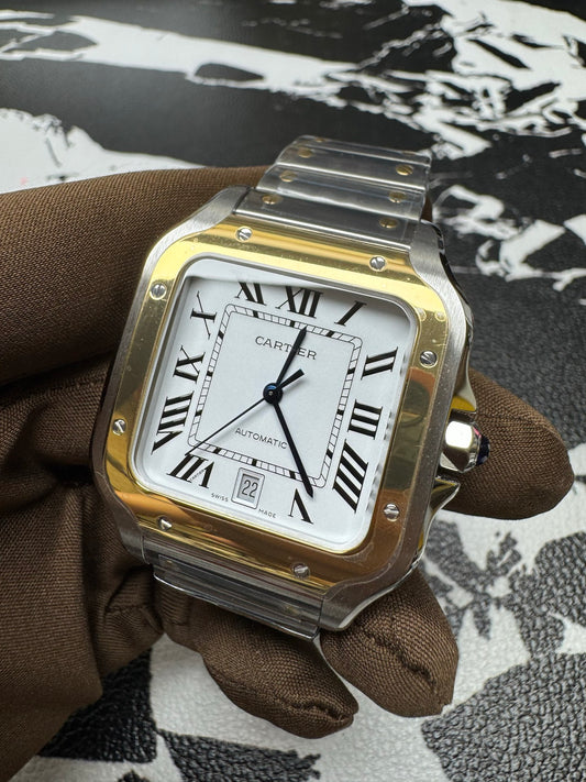 Cartier Santos de Cartier Large Model Two-Tone Stainless Steel & Yellow Gold Watch