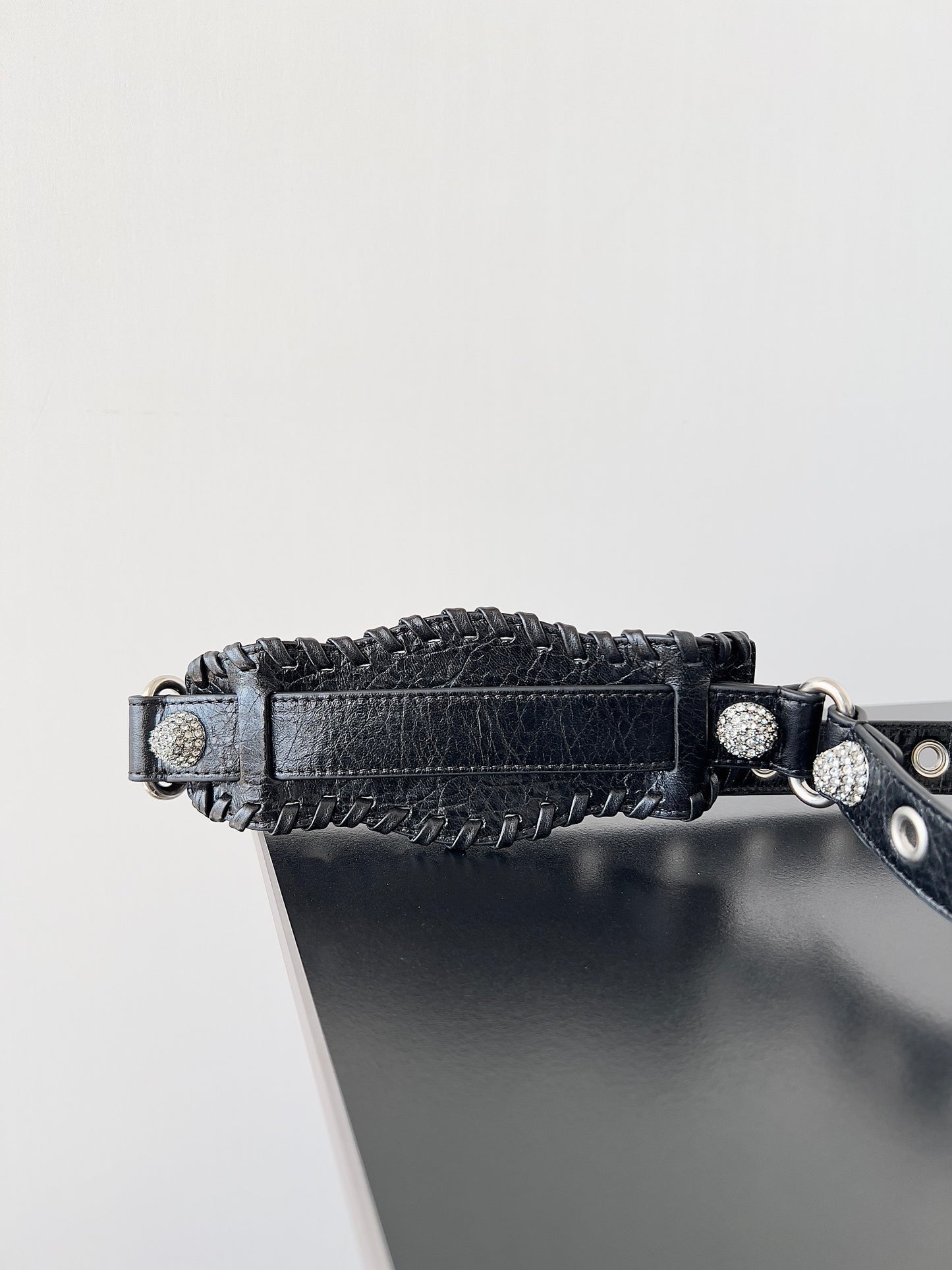 Balenciaga Neo Cagole City Black Leather Studded Bag