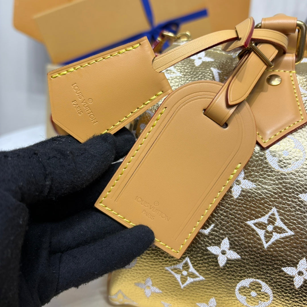 Louis Vuitton Speedy P9 Bandoulière 25 – Monogram Gold Finish with Matching Pouch