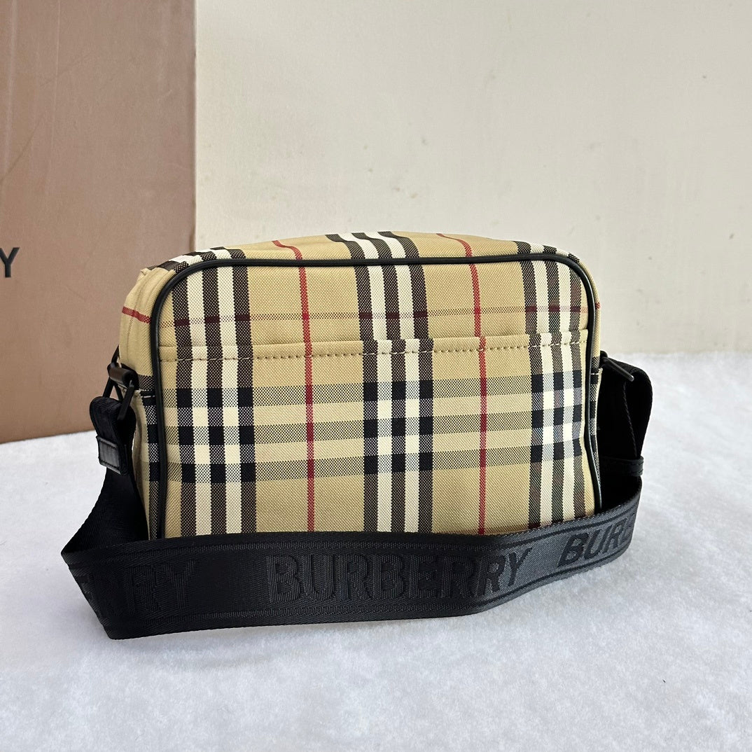 Burberry Archive Beige Check Paddy Crossbody Bag with Metallic Front Logo