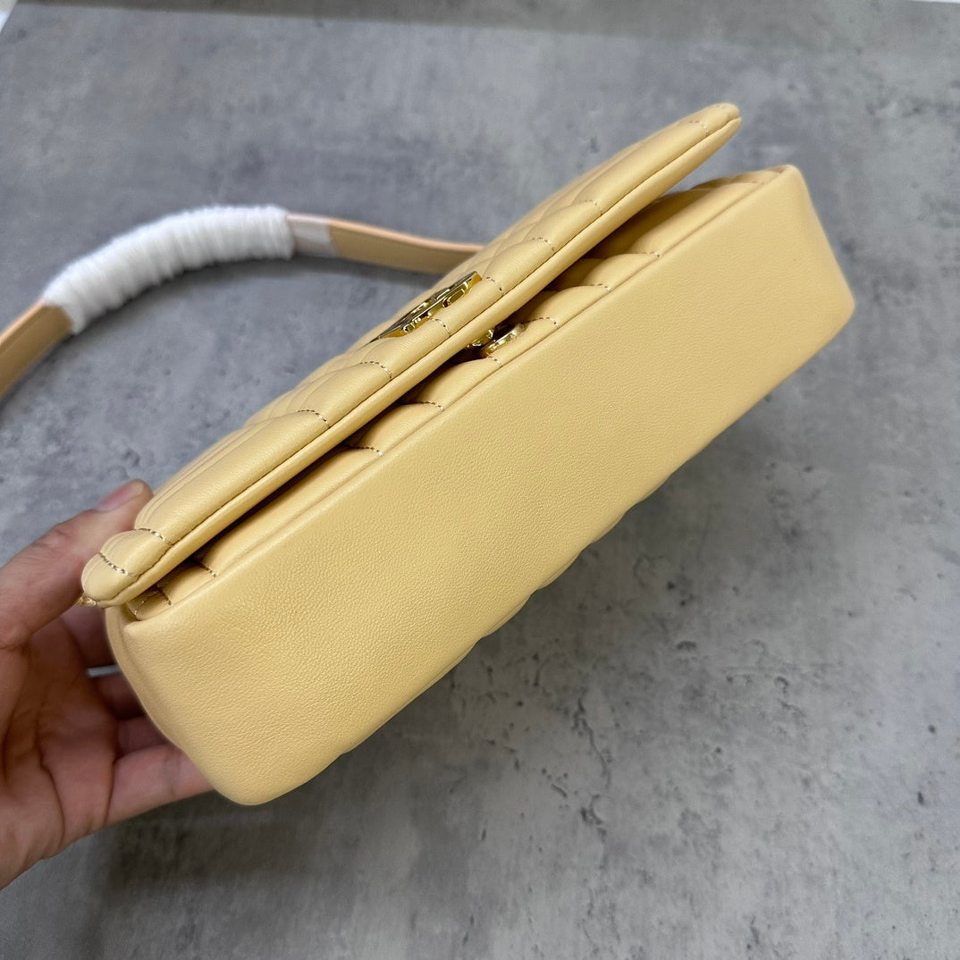 Burberry Lola Mini Bag Pale Vanilla Quilted Leather Luxury Handbag