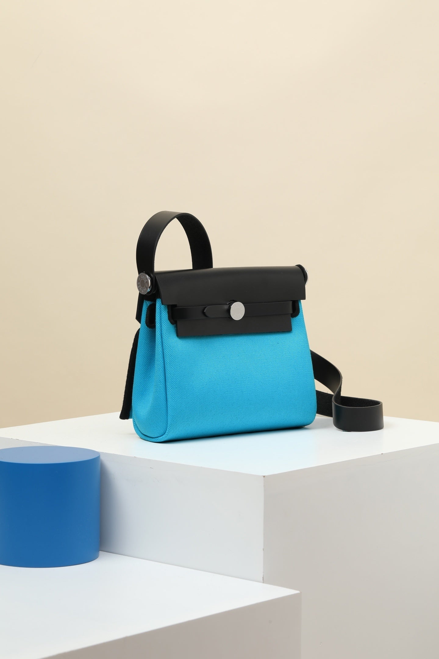 Hermès Herbag Zip 20 Bleu Riviera Canvas