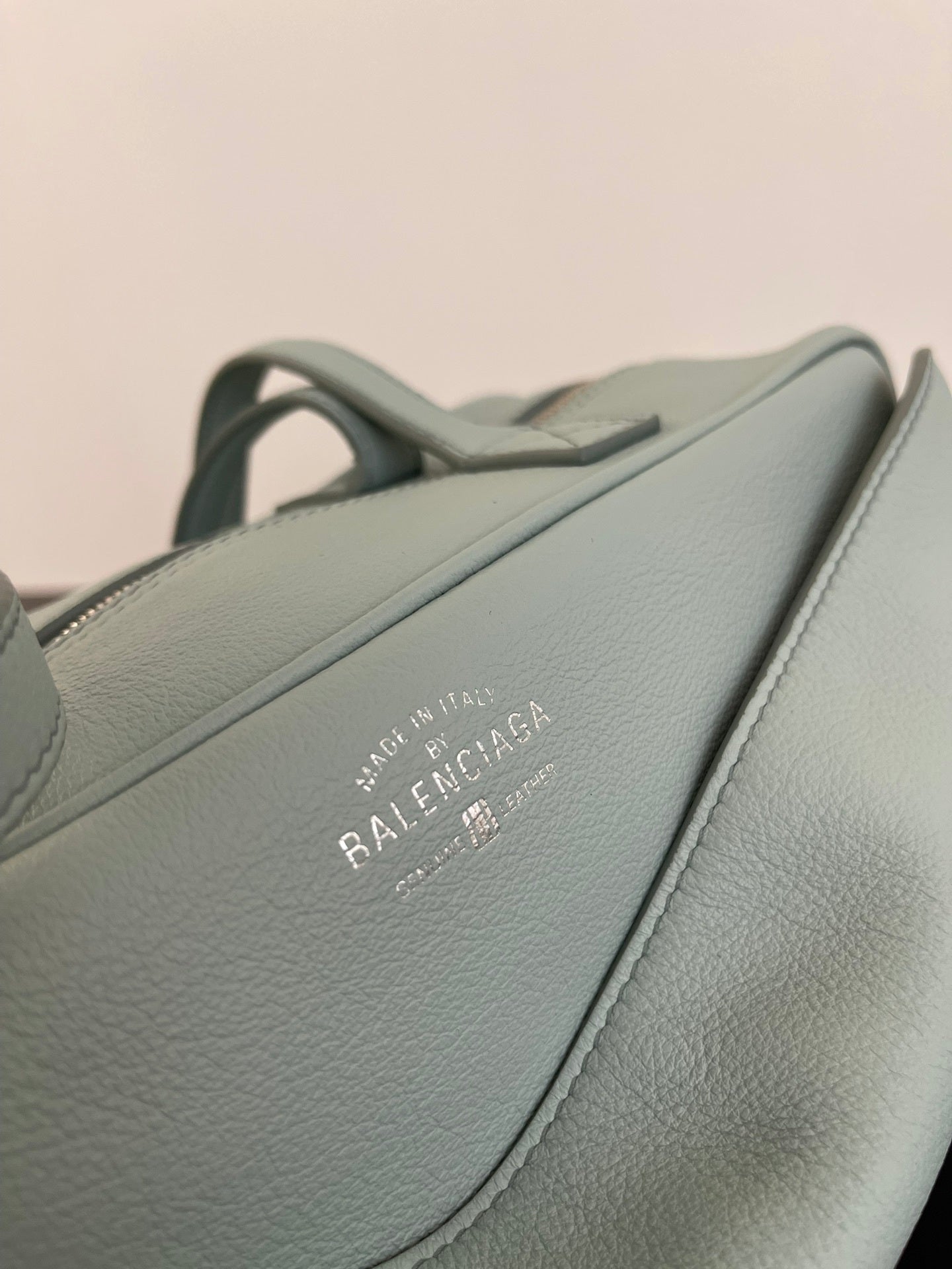 Balenciaga Carrie Bowling Bag Blue Green Leather