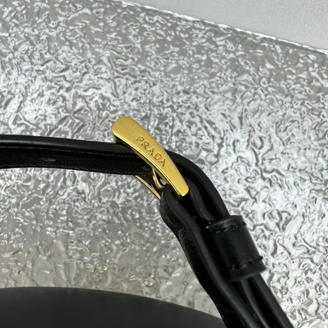 Prada Medium Black Leather Tote Bag