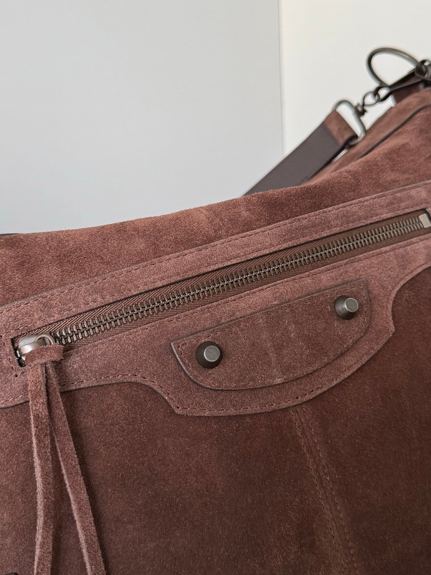 Balenciaga Le City Hobo Brown Suede Bag
