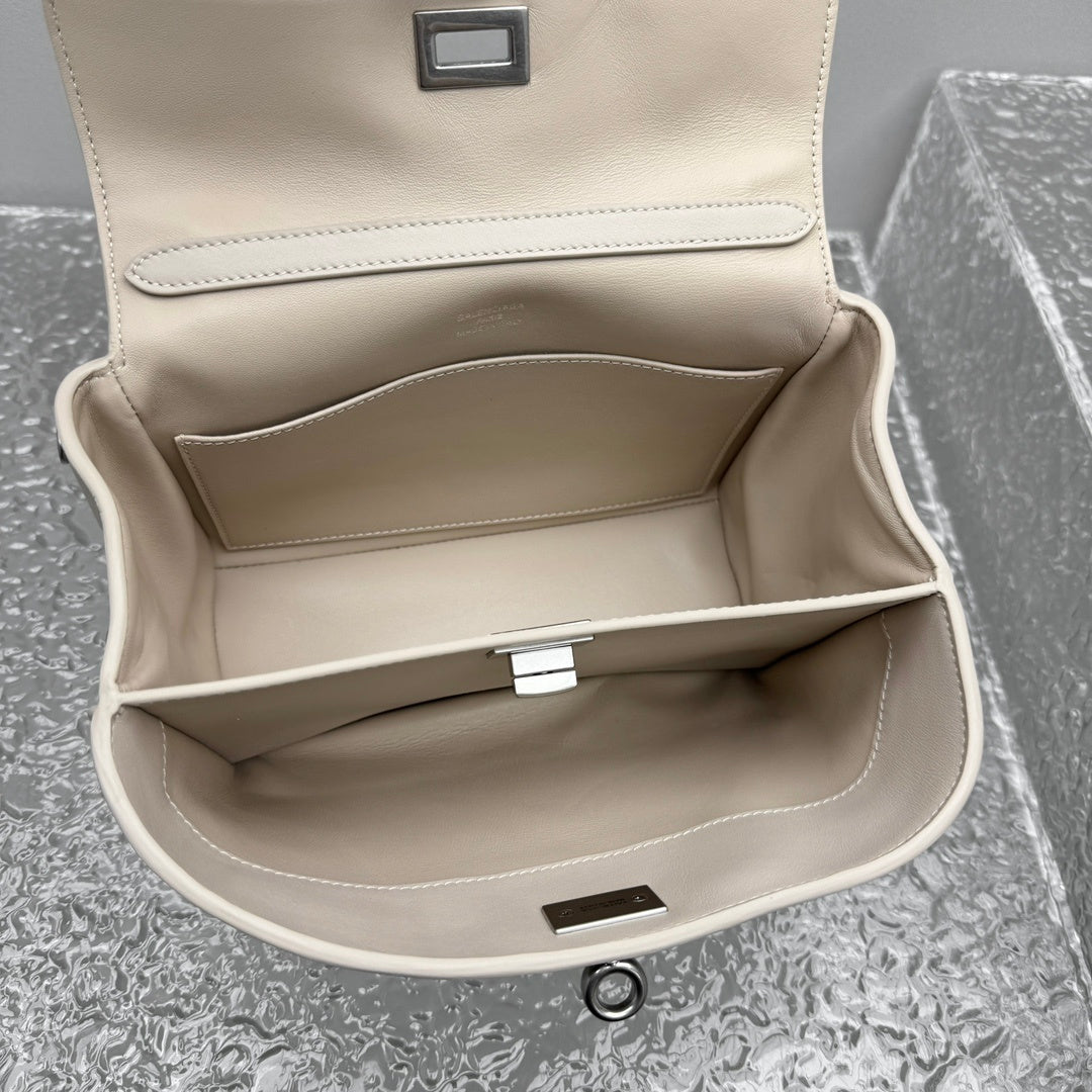 Balenciaga Rodeo Light Beige White Leather Bag