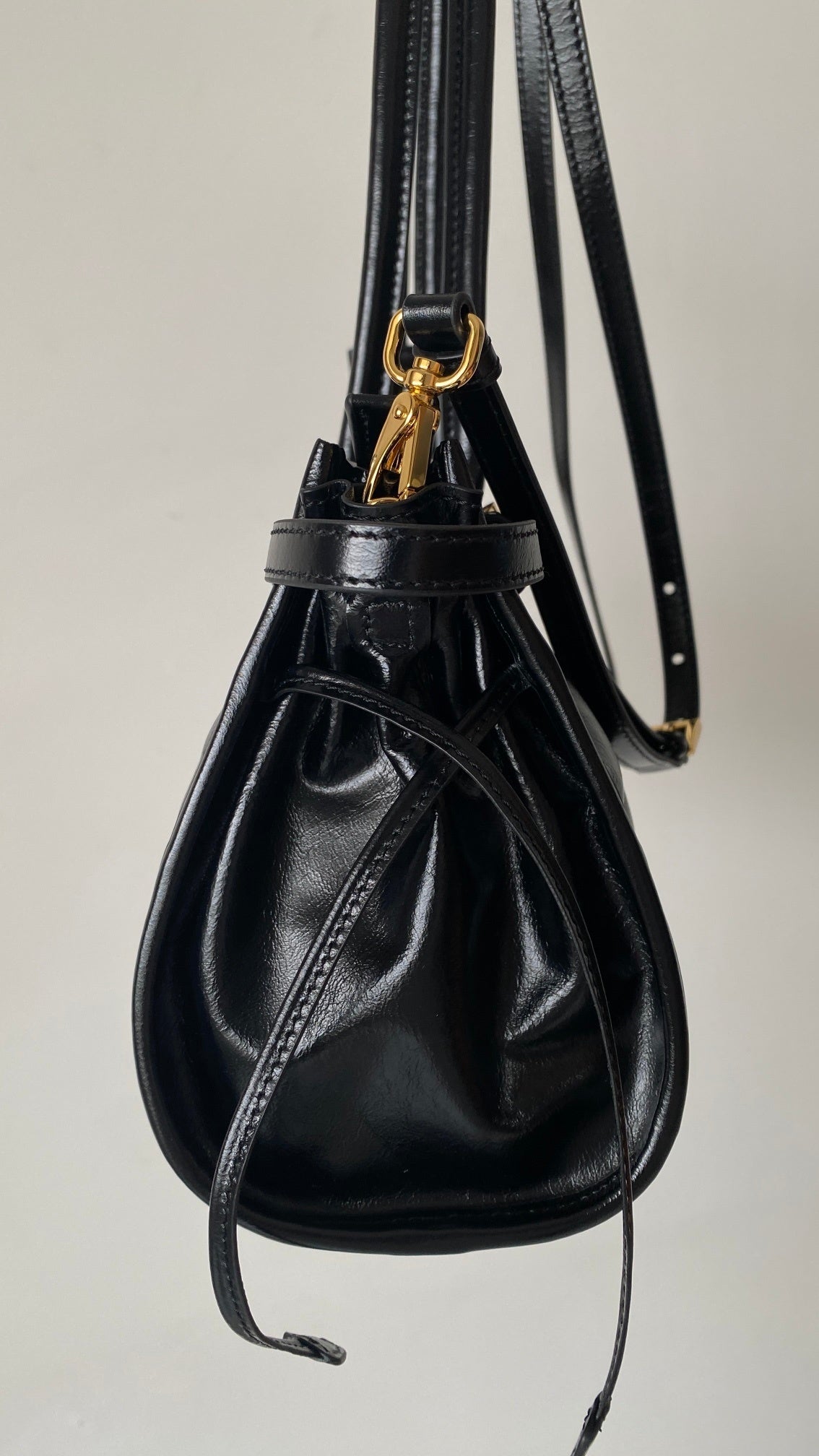 Prada Bonnie Medium Black Leather Top-Handle Bag