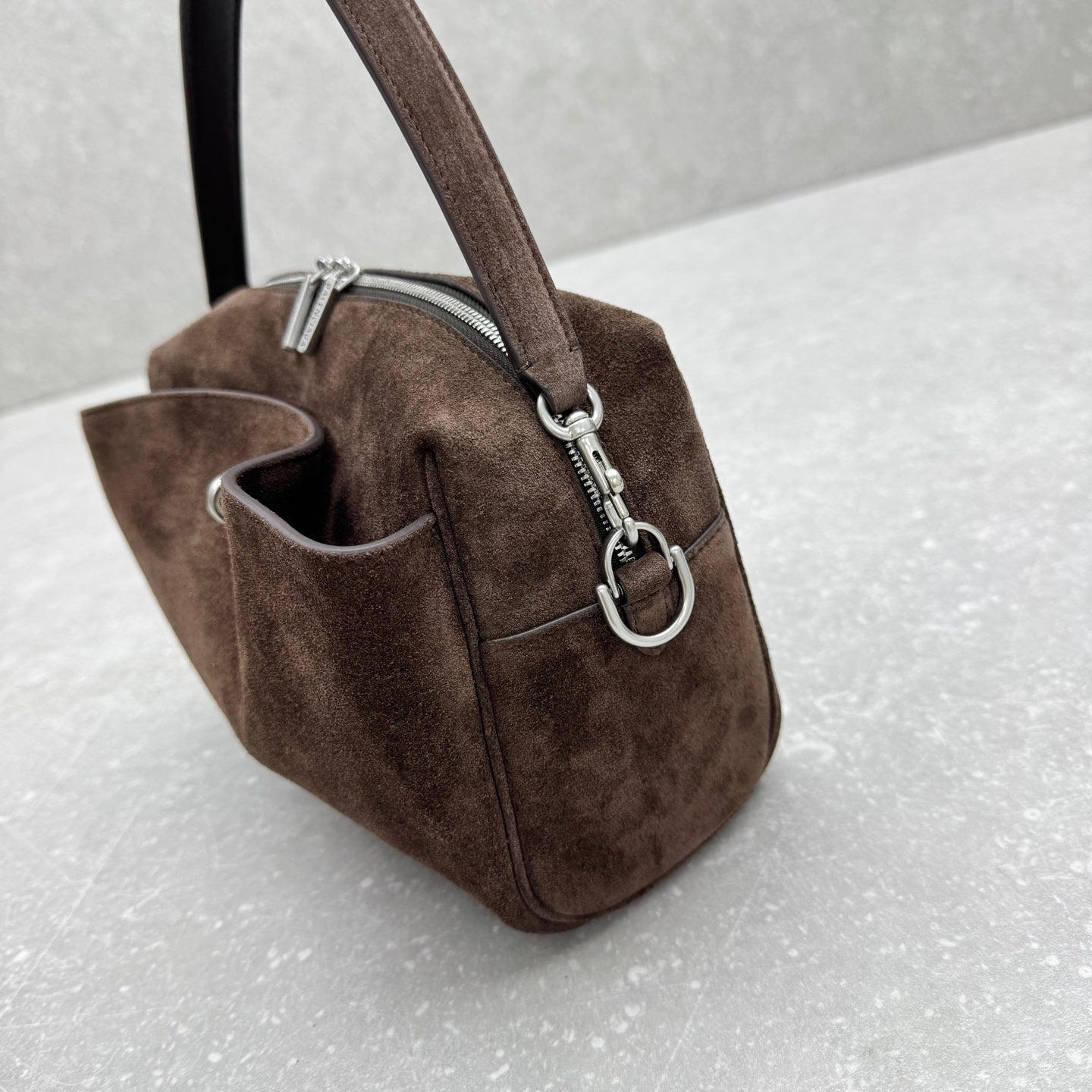 Balenciaga Rodeo Suede Camera Bag Brown Calfskin