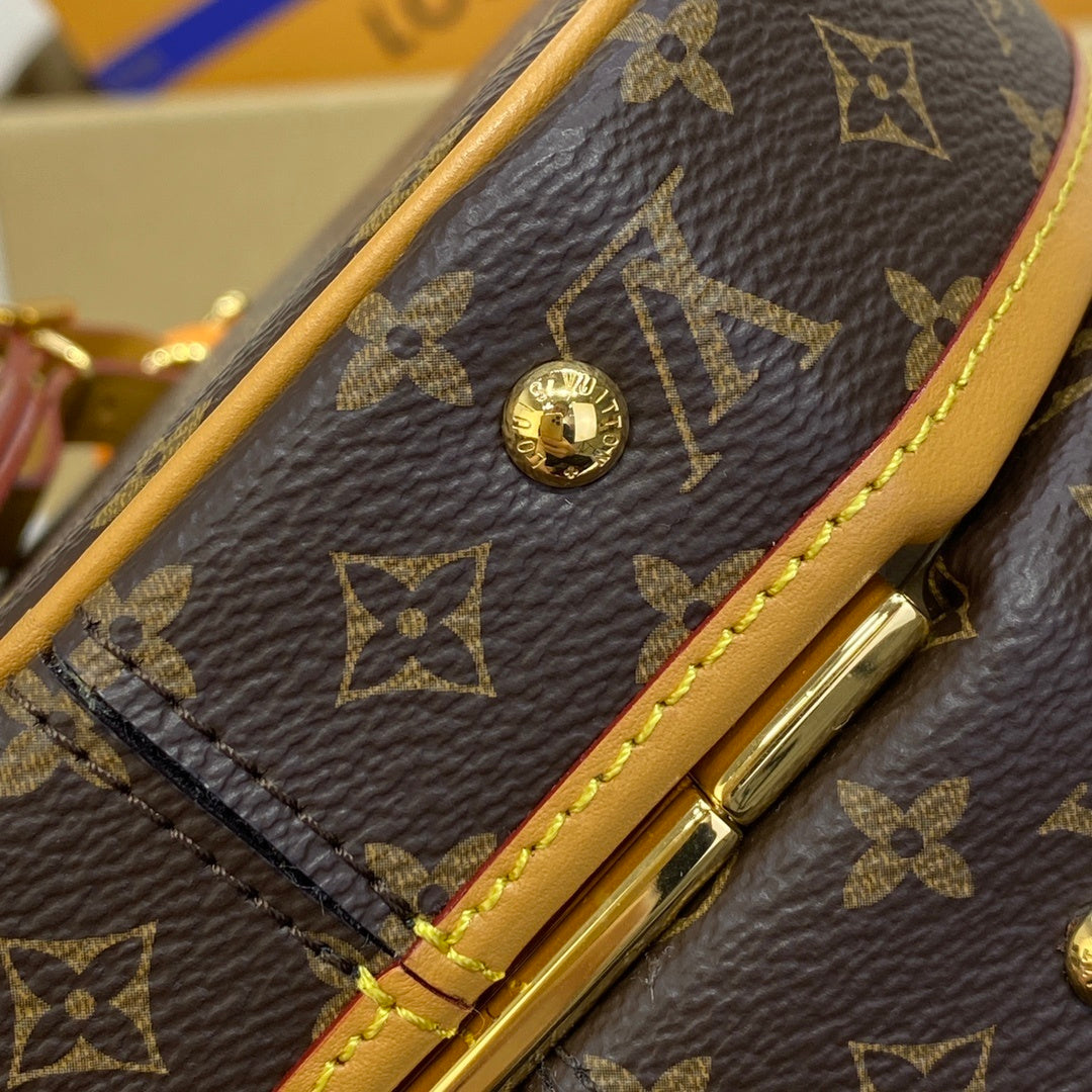 Louis Vuitton Petite Boite Chapeau Bag – Monogram Canvas with Cowhide Leather & Gold Hardware