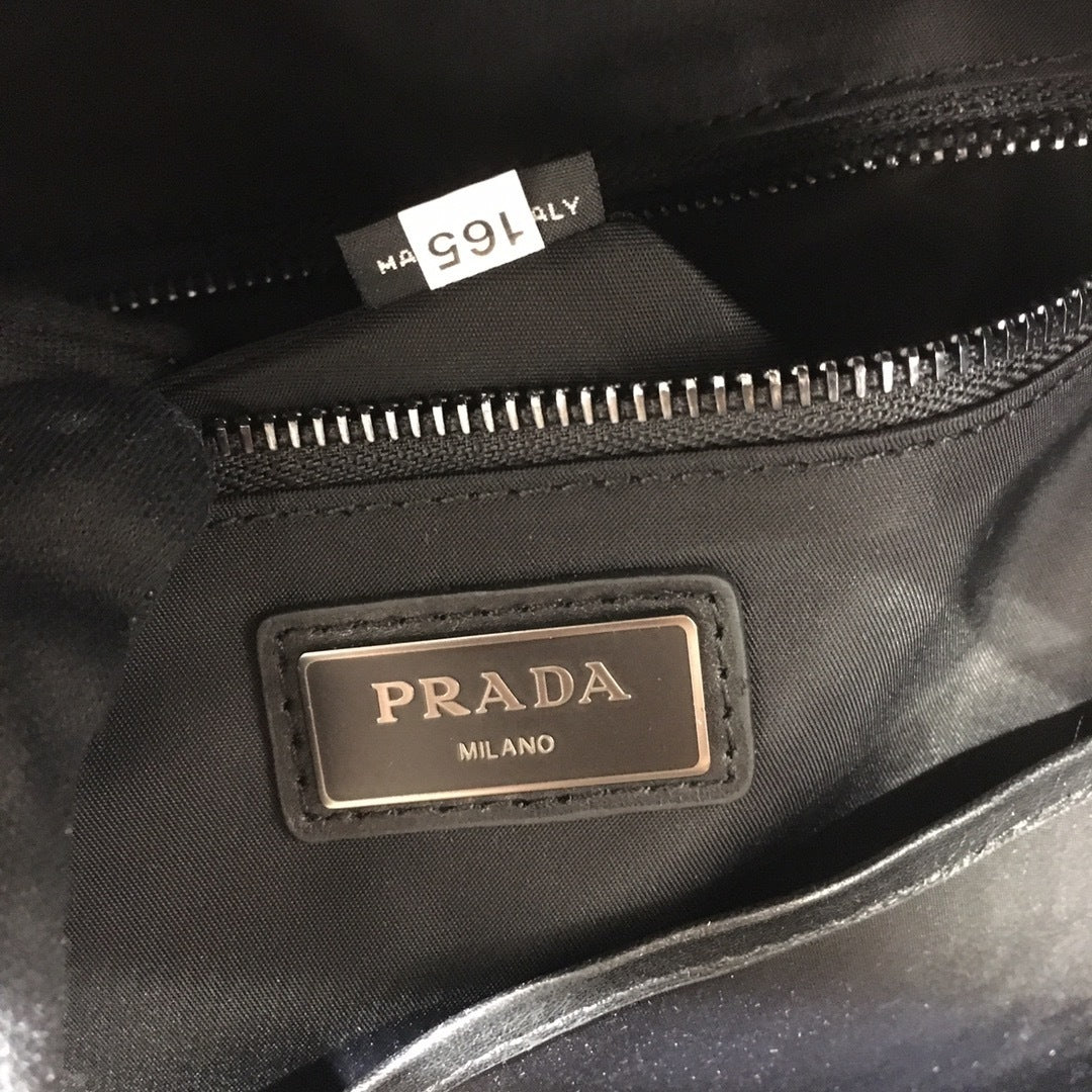 Prada Sporty Chic Black Calf Leather Backpack