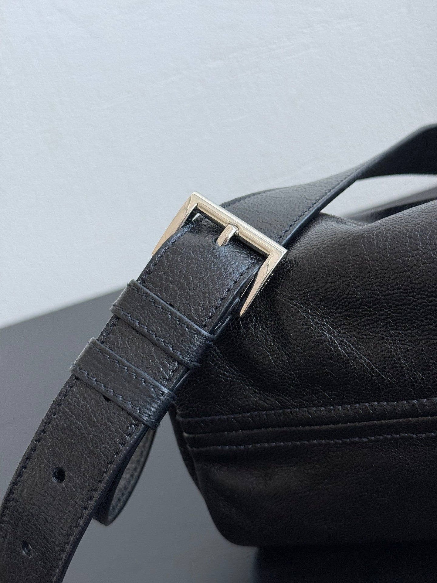 Prada Black Leather Messenger Bag