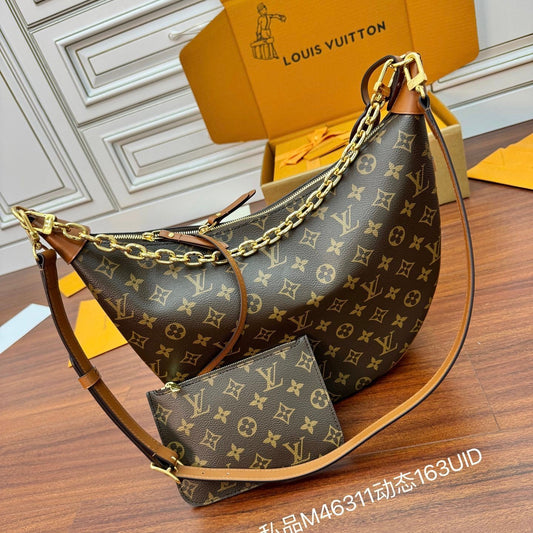 Louis Vuitton Loop Hobo Bag in Monogram & Monogram Reverse Canvas with Cowhide Leather Trim
