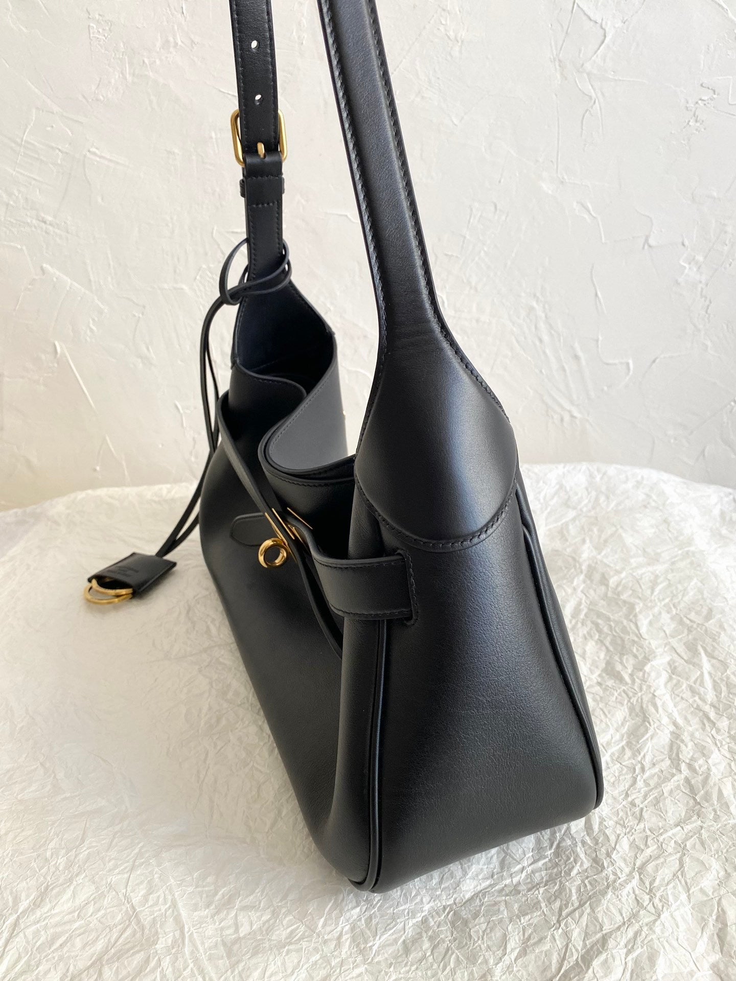 Balenciaga Bel Air Small Black Hobo Bag with Turn Lock
