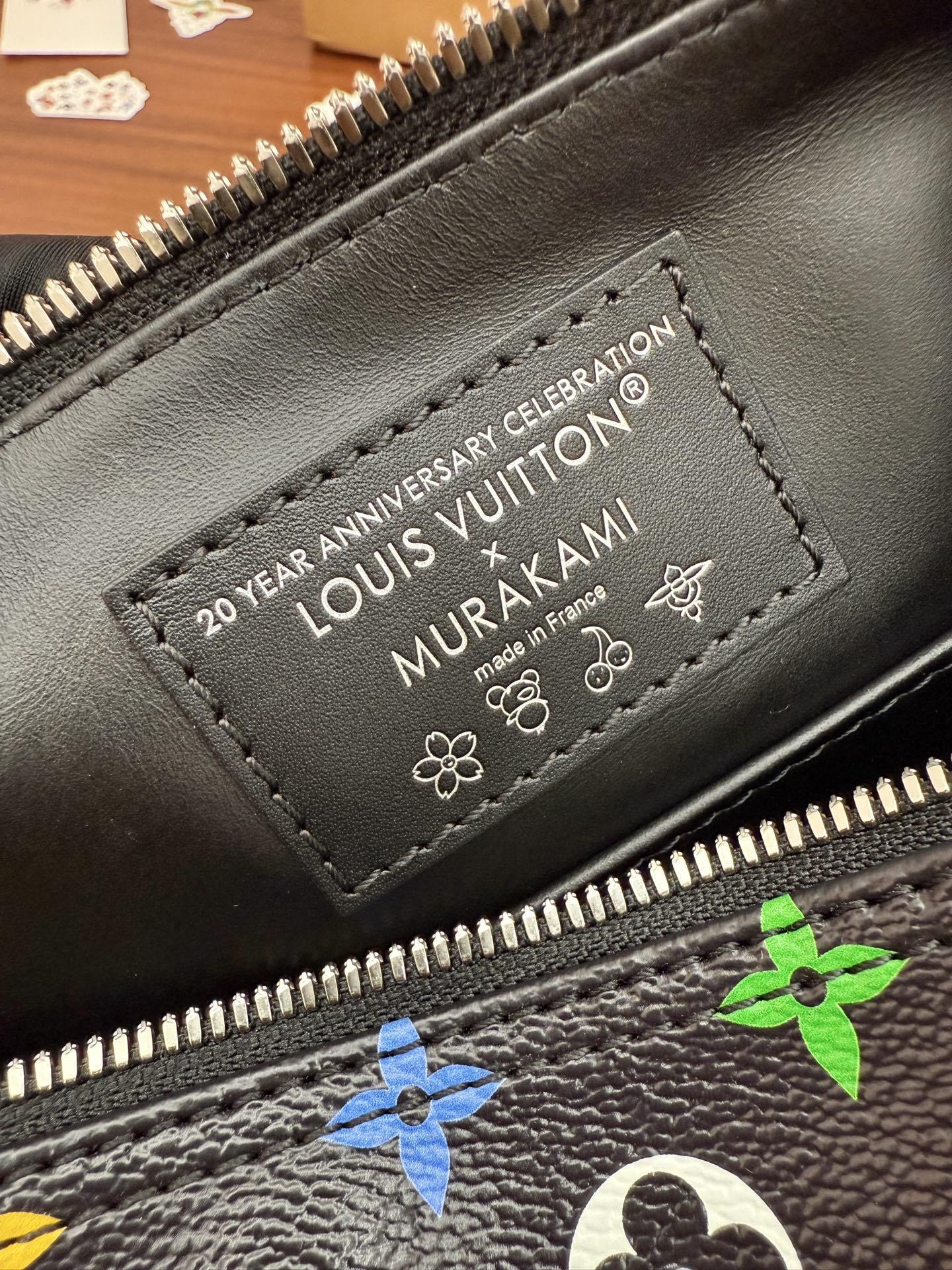 Louis Vuitton x Takashi Murakami Speedy Soft 30 Handbag Black Multicolor Monogram