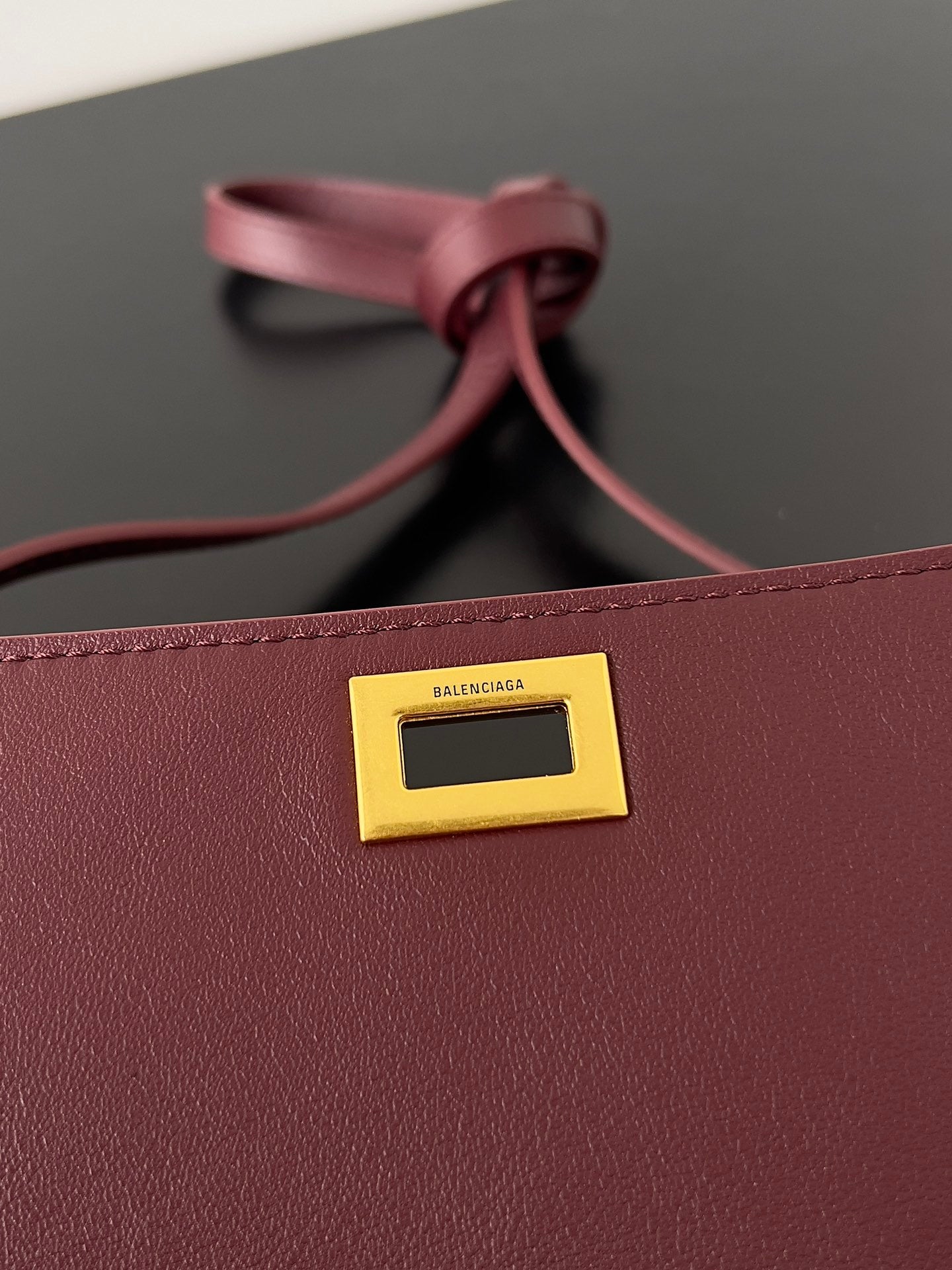 Balenciaga Bel Air Leather Clutch with Gold Hardware
