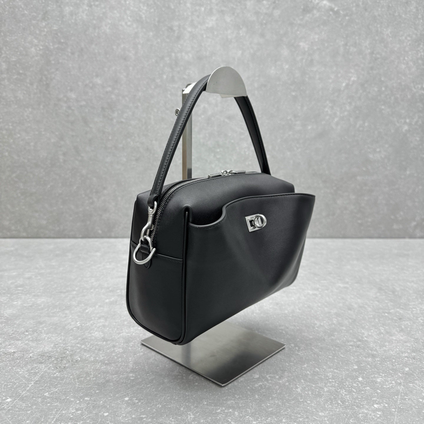 Balenciaga Rodeo Camera Bag Black Calfskin Silver